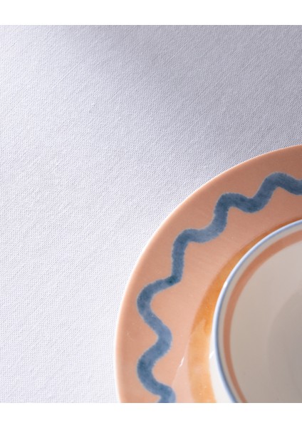 Fauve Masa Örtüsü - Açık Mavi/turuncu - 150X200 cm fırsatları