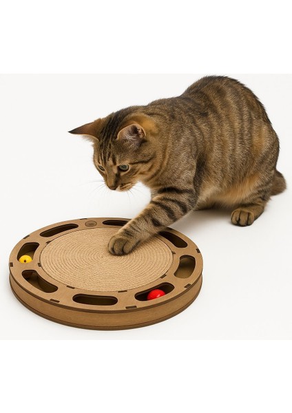 Kedi Top ve Tırmalama Oyun Seti – Eğlenceli ve Dayanıklı Kedi Aktivite Oyuncağı