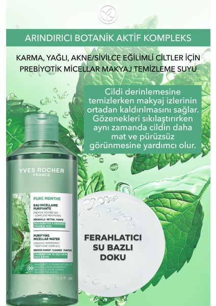 Micellar Makyaj Temizleme Suyu-Karma,yağlı,sivilce Eğilimli Cilt-Pure Menthe Botanik Kompleks 400ML fiyatları