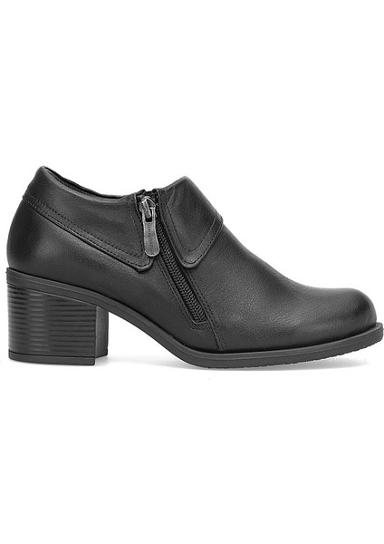 D25KA-3725 Kadın Hakiki Deri Klasik Topuklu Ayakkabı Siyah