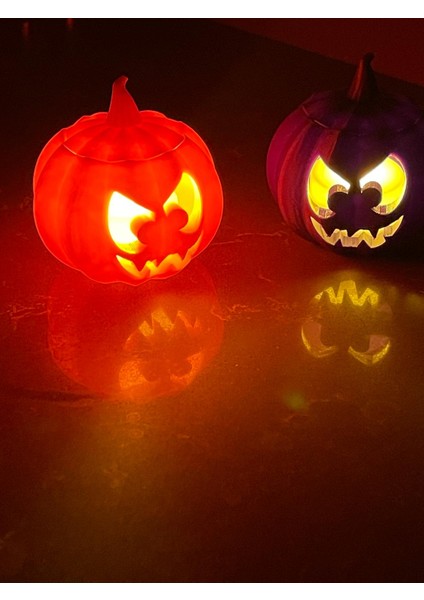 Halloween Bal Kabağı Tealight Mumluk, Mini Kabak Seti 2 Li, Mumlar Dahildir.. fırsatları