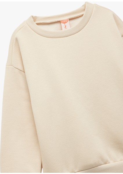 Şardonlu Uzun Kollu Basic Bisiklet Yaka Sweatshirt modelleri