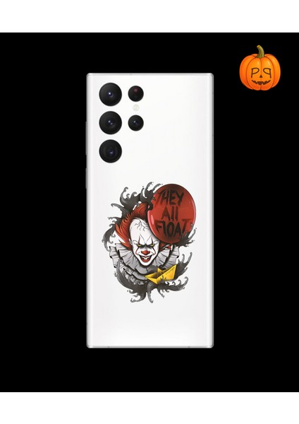 Samsung Galaxy S22 Ultra Uyumlu Şeffaf Kılıf Horror 1 Tasarımlı