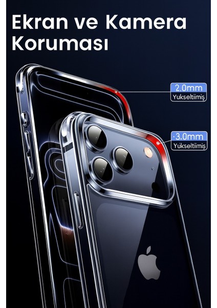 Iphone 17 Pro Max Uyumlu Antişoklu Kamera Yükseltili Şeffaf Yumuşak Kılıf fiyatları