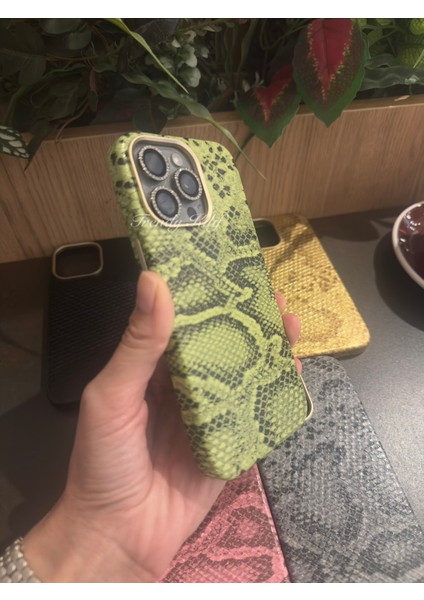 iphone (13/14) Uyumlu Yılan Desenli Deri Magsafe Kılıf modelleri