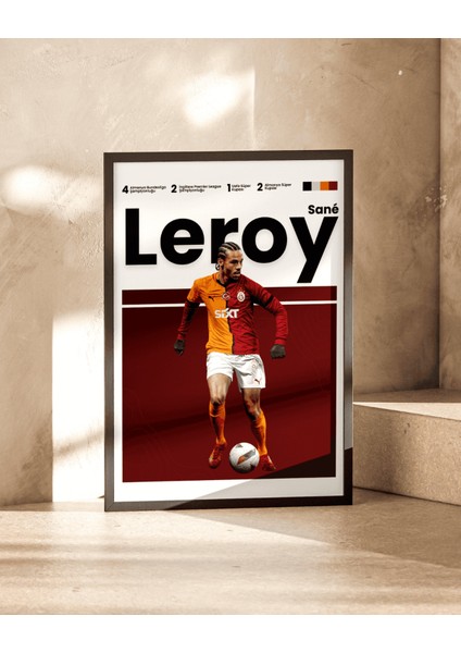Leroy Sane Galatasaray Siyah Çerçeveli Poster Tablosu