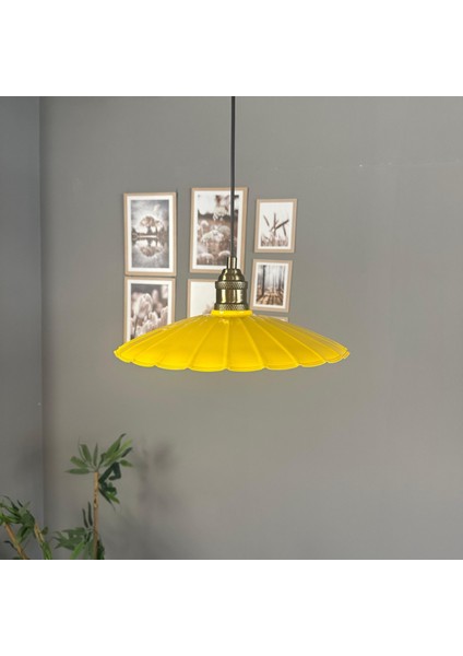 Risso Açık Sarı Metal Büyük Avize Lale Başlık Tekli Rustik Cafe Modern Sarkıt Aydınlatma fırsatları