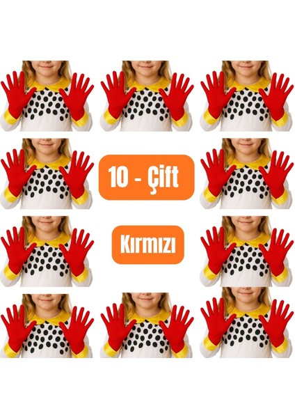 Unisex 10 Çift Çocuk Bando & Pandomim & Tören & Gösteri & Merasim Eldiveni & 23 Nisan & 19 Mayıs