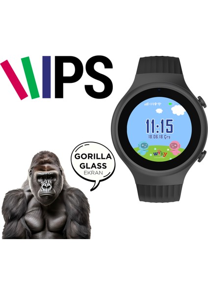 Watch 5s Çocuk Akıllı Saati - Görüntülü Arama, Gps, Sos, Sağlık Takibi, Güvenli Alan Siyah modelleri