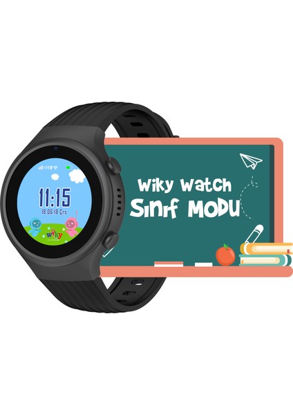 Watch 5s Çocuk Akıllı Saati - Görüntülü Arama, Gps, Sos, Sağlık Takibi, Güvenli Alan Siyah