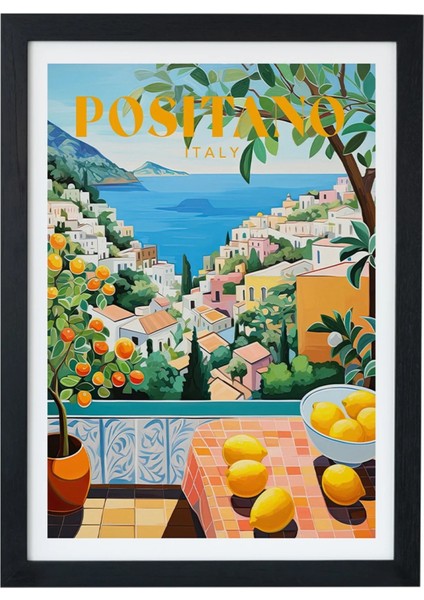 Travel Posıtano Kafe Salon Oturma Odası Poster Tablo