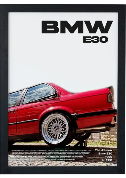 Bmw E30 Tasarım Çerçeveli Poster Tablo