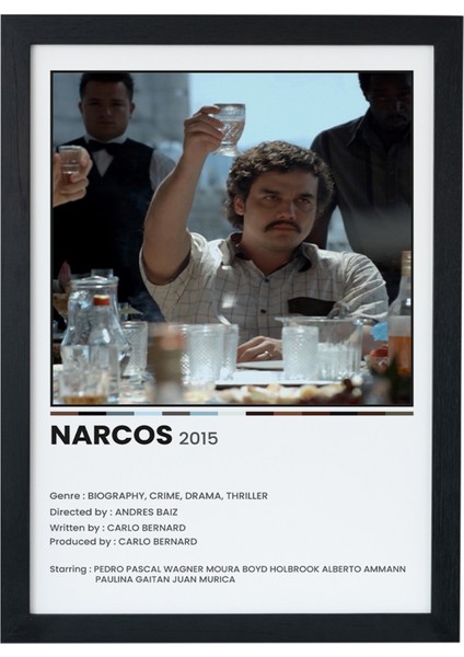 Narcos Dizi-Film Siyah Çerçeveli Poster Tablo