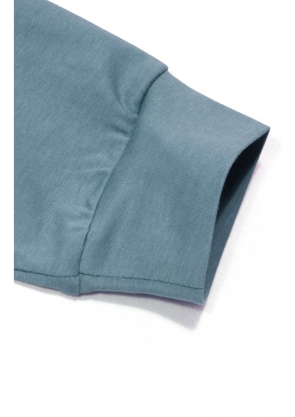 Kadın Belinda Basic Uzun Kollu Ince O Yaka Pamuk T-Shirt Mavi