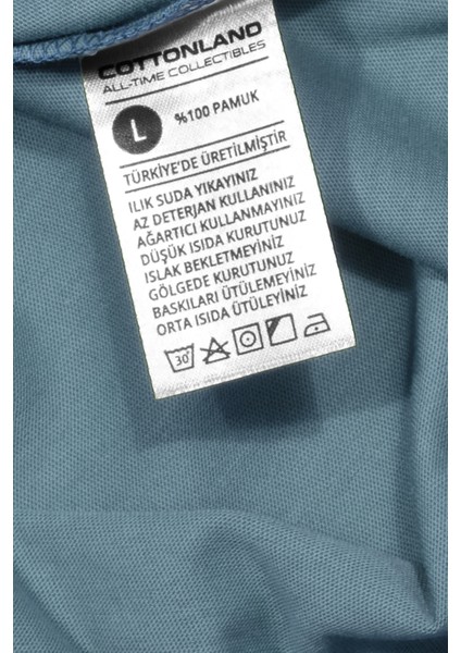 Kadın Belinda Basic Uzun Kollu Ince O Yaka Pamuk T-Shirt Mavi