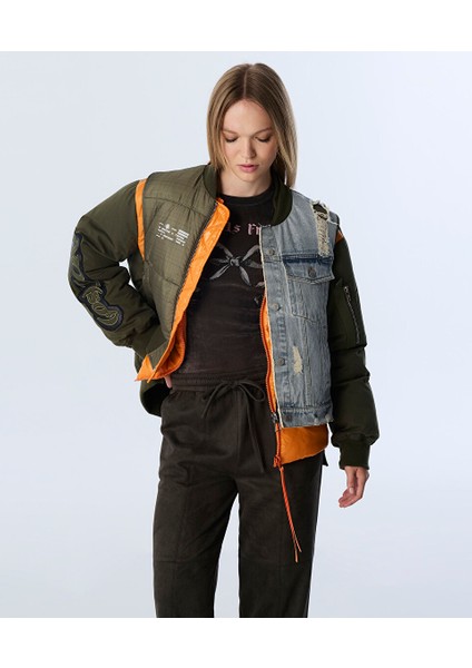 Denim Mıx Colorblock Mont TW6250012171022 fırsatları