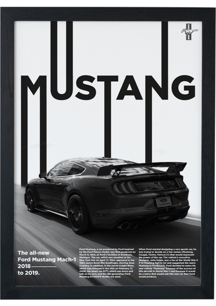 Ford Mustang Mach-1 Siyah Çerçeveli Tablo Siyah Çerçeveli Tablo Poster