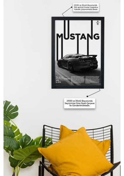 Ford Mustang Mach-1 Siyah Çerçeveli Tablo Siyah Çerçeveli Tablo Poster modelleri