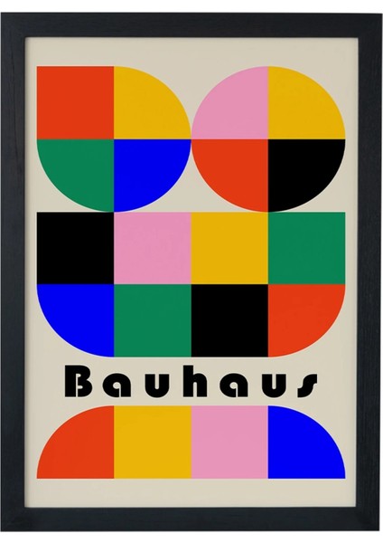 Bauhaus Seri-E Color V1 Siyah Çerçeveli Poster Tablo