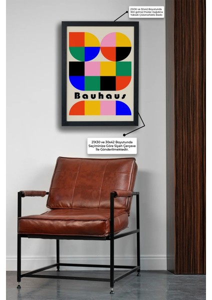 Bauhaus Seri-E Color V1 Siyah Çerçeveli Poster Tablo fiyatları