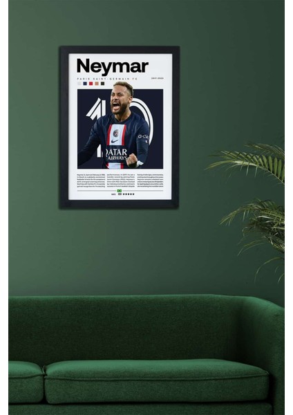 Neymar Paris Saint-Germain Fc Siyah Çerçeveli Tablo Poster fiyatları