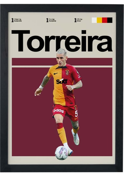 Lucas Torreira Galatasaray Siyah Çerçeveli Poster Tablosu