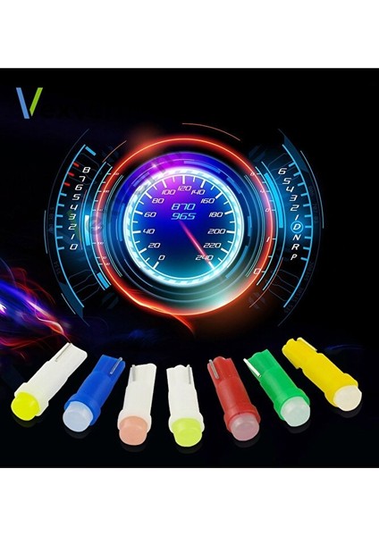 10 Adet 12V T5 LED Ampul Oto Kilometre Gösterge Kadran Ambians Aydınlatma Ledi Mavi modelleri