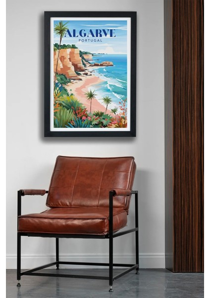Algarve Portugal Siyah Çerçeveli Poster Tablo fiyatları