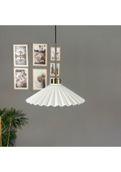 Avilla Beyaz Tekli Metal Büyük Avize Ince Eskitme Başlık 33 cm Çap Rustik Modern Sarkıt Aydınlatma modelleri