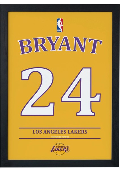Kobe Bryant Tasarımlı Siyah Çerçeveli Tablo Poster
