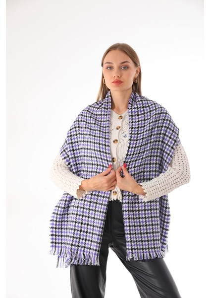 Kadın Kazayağı Siyah Desenli Atkı modelleri