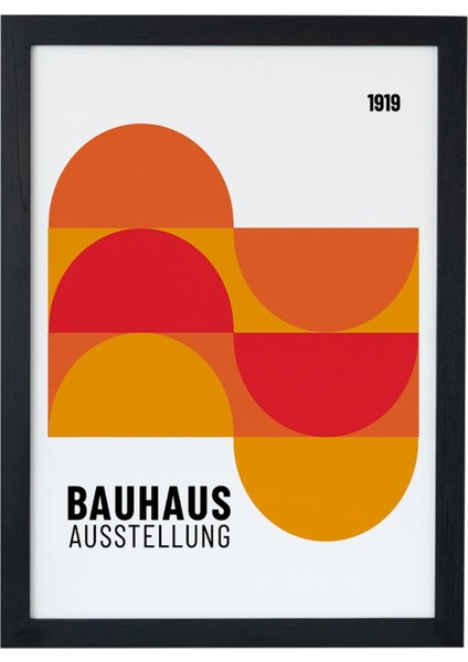 Bauhaus Ausstellung 1919 V3 Siyah Çerçeveli Tablo Poster