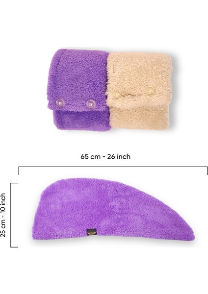 2'li Paket Mikrofiber Saç Havlusu – 2 Düğmeli Saç Kurutma Bonesi – Baş Havlusu fırsatları