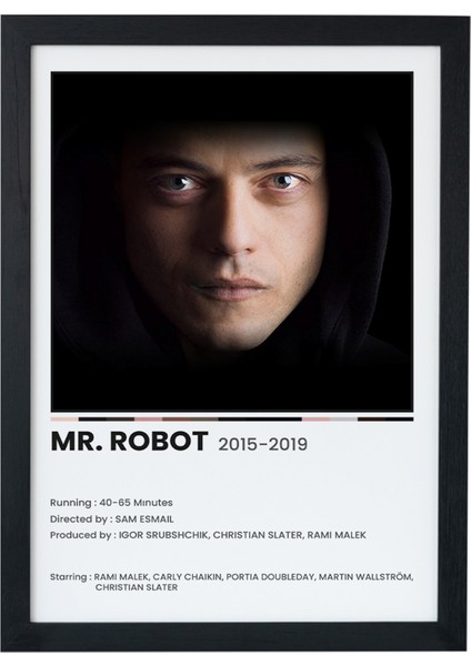 Mr Robot Dizi-Film Siyah Çerçeveli Poster Tablo