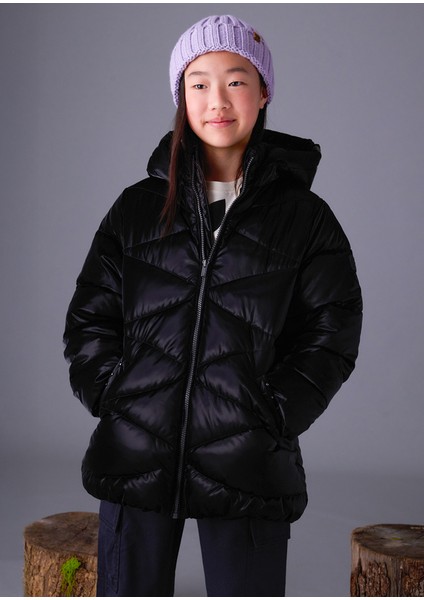 7436-61 Kız Çocuk Siyah Mont