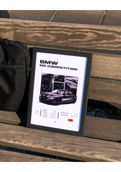 Bmw M3 Competıtıon Tasarım Çerçeveli Poster Tablo fiyatları