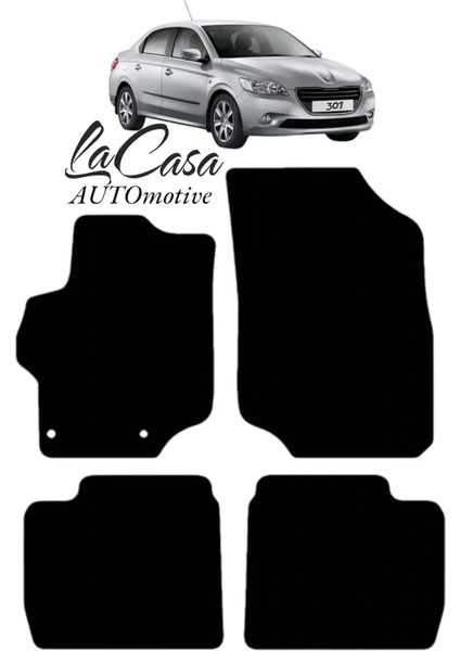 Peugeot 301 (2012 ve Sonrası) Uyumlu Lacasa Automotive Velur Halı Paspas