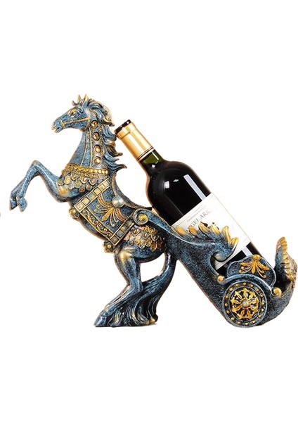 Hayvanlı Kırmızı Şarap Rafı Işlemeli Dekoratif Ürün (Yurt Dışından)