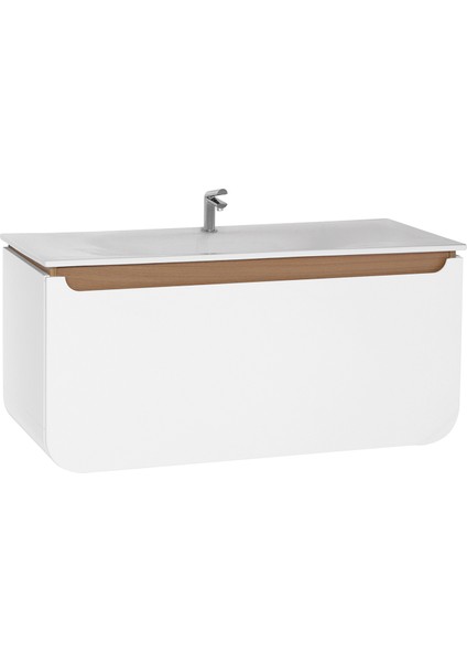 Pion Lavabo Dolabı 120 cm Beyaz-Meşe