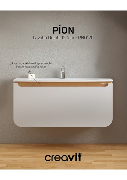 Pion Lavabo Dolabı 120 cm Beyaz-Meşe modelleri