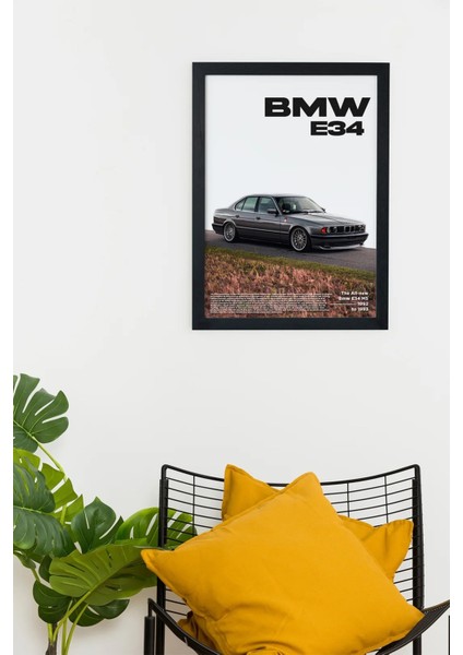 Bmw E34 M5 Tasarım Çerçeveli Poster Tablo modelleri