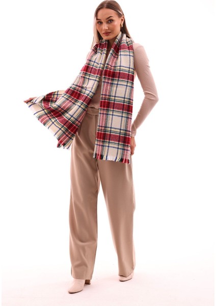 Kadın Yumuşak Dokulu Ekose Atkı