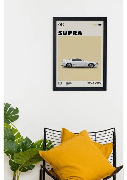 Toyota Supra 1993-2002 Car Serie Özel Tasarım Siyah Çerçeveli Tablo Poster fiyatları