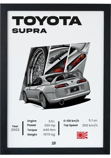 Supra 2jz Siyah Çerçeveli Tablo Poster