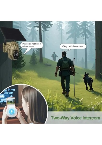 Sim Kart ile Çalışan Motorlu Dönebilen Solar Panelli 4g Fotokapan Kamuflaj Kamera