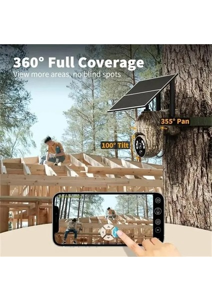 Sim Kart ile Çalışan Motorlu Dönebilen Solar Panelli 4g Fotokapan Kamuflaj Kamera