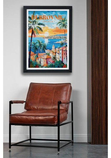 Dubrovnik Croatia Siyah Çerçeveli Tablo Poster fiyatları