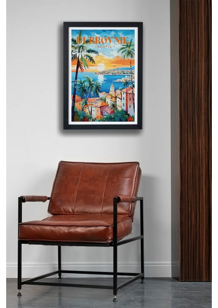 Dubrovnik Croatia Siyah Çerçeveli Tablo Poster modelleri