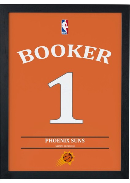 Devin Booker Tasarımlı Siyah Çerçeveli Tablo Poster