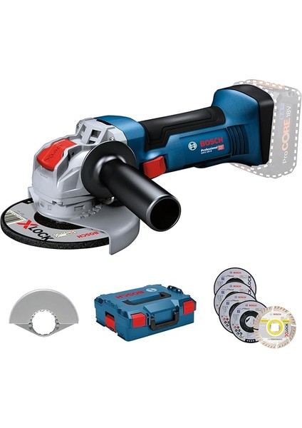 Professional Gwx 18V-8 Akülü Avuç Taşlama Makinesi X-Lock ve 5 Parça Aksesuar Seti